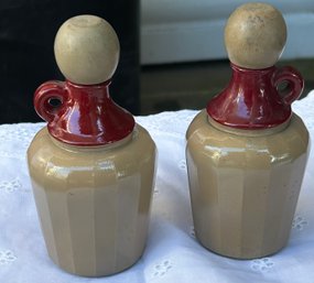 1940's Two Empty Bottles Of Short Lived SKIPPER Men's Cologne By Lander- Labels Are Missing Anchor Hocking