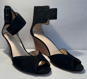 Nine West Suede And Leather Buckle Wedges - Size 9.5