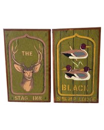 Handmade Man Cave Hunting Art  - Wood Duck  Decoys And  A 10 Point Buck