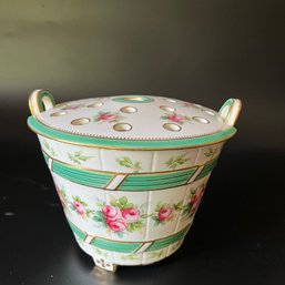 A Porcelain Tulipiere Or Cachepot With Flower Lid