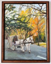 Joan Menschenfreund Original Oil Painting  On Canvas, Central Park New York City, Framed (See Artist's Bio)