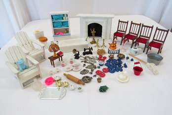 Misc. Doll Furniture With Interesting Lot Of Accessories