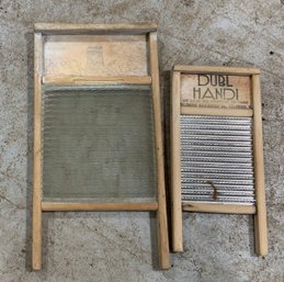 2 Vintage Washboards ~ Glass & Metal ~