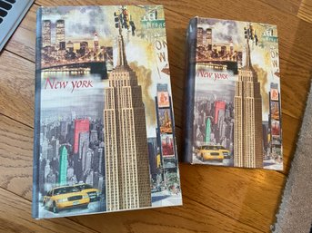Cool And Fun Pair Of Decor Book Boxes With New York City Theme: Secret Storage!