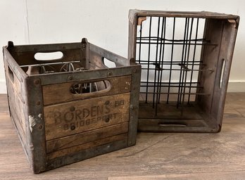 Bordens 49 & 50 Stackable Dairy Milk Crates - Bridgeport CT