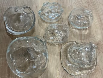 Lot Of 6 Blown Glass Sculptures/ Planters From The Formations Collection