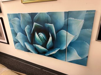 5 Panel Blue Flower Picture