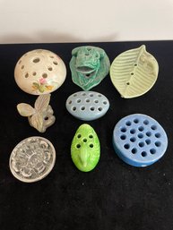 Set Of Ceramic Flower Frogs