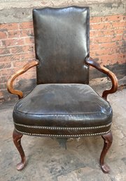 Faux Leather Arm Chair Needs Repair Underneath