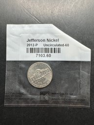 2012-P Uncirculated Jefferson Nickel In Littleton Package