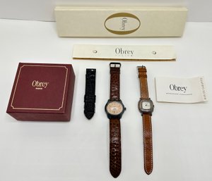 2 New In Box Obrey Solid Silver Women's Watches, Paris