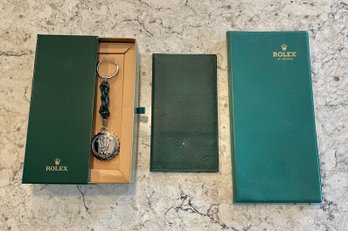 Vintage Rolex Accessories Including Keychain/Pocketbook/Notepad