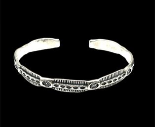 Vintage Sterling Silver Southwestern Cuff Bracelet