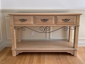 Manor House Three-Drawer Console Table In Natural Glazed Finish