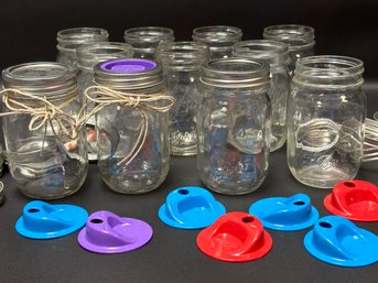 Pint-Sized Ball Canning Jars With Plastic Sip Lids