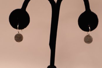 925 Sterling Ball Earrings Marked 'TS'