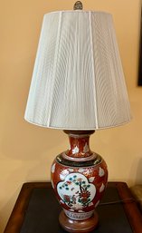 Vintage Asian Chinoiserie Porcelain Vase Table Lamp - 39' Tall