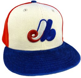 New Era Montreal Expos Fitted Corduroy Fabric Cap (Size 7.25 Or 57.7cm) (NEVER WORN)