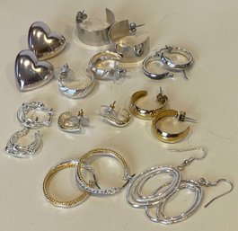 Nine Pairs Of Pierced Earrings