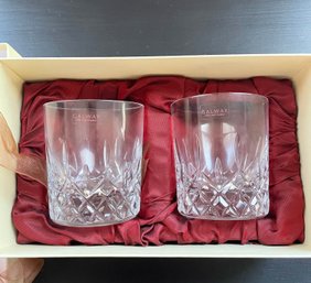 Set Of 2 New Galway Irish Crystal Rocks Glasses