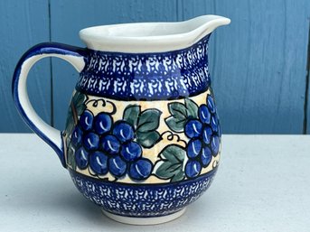 Handmade Polish Pottery Water Pitcher