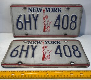 Vintage New York Matching License Plates