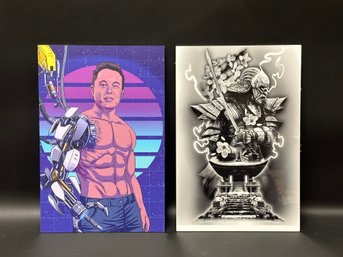 Interesting Prints On Plexi: Elon Musk & Armor-Clad Warrior