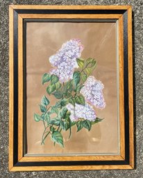 Vintage Framed Pastel Of Spring Lilacs