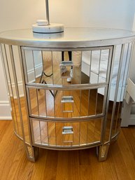 Petite Mirrored Oval Side Table