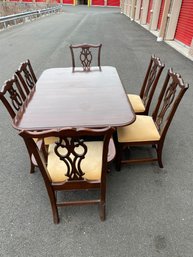 Vintage Ethan Allen Georgian Court Solid Cherry Chippendale Dining Set