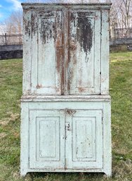 A 19th Century Paneled Oak Hudson Valley Farmhouse Cabinet