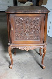 14x17x26 Carved Mahogany Table With Copper Lined Interior