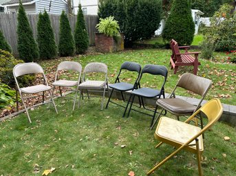 Vintage Metal Folding Chairs, Just In Time For The Holidays!