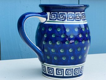 Handmade Polish Pottery Water Pitcher