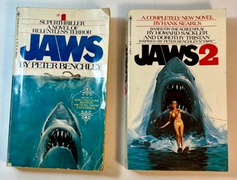 Original Paperback 1970s Jaws Part 1 & 2