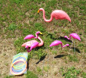 Yard Decor And Games Pink Flamingos And Ring Toss