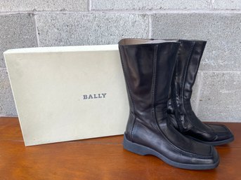 Bally Fraisse Italian Lamb Skin Square Toe, Wedge Boots- Woman's Size 38E/ 7.5 M