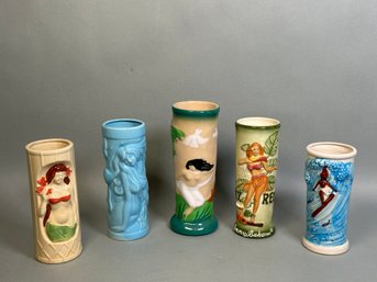 Assortment Of Ceramic Tiki Mugs