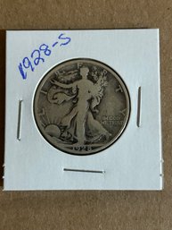 Beautiful 1928-S Walking Liberty Half Dollar Silver Coin