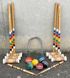 Colorful Vintage Croquet Set