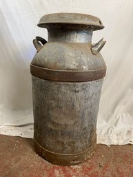 Vintage 10 Gallon Steel Milk Can W Lid