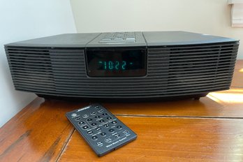 Bose Wave Radio AM/PM Alarm Clock Model 'AWR1RG'- Poser Cord, Remote- TESTED WORKS GREAT! (READ DESCRIPTION)