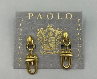 Paolo Gucci Gold Tone Dangle Earrings