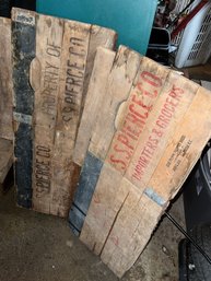 TWO ANTIQUE COLLAPSIBLE WOOD BOXES