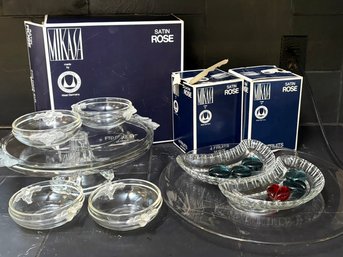 Mikasa Satin Rose And More Glass Serving Ware