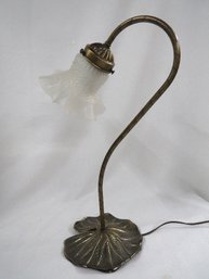 Lily Leaf Shaped Base Table Lamp - In Working Condition