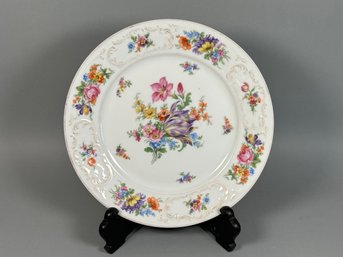 Large Vintage Dresden Floral Pattern Plate