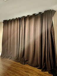 A Set Of 4 Mohair Drapery Panels - Rich Brown - Lined