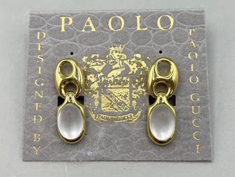 Paolo Gucci White Stone Earrings