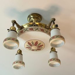 A Ceiling Mount Antique Hand Rubbed Bronze Light - Family Room